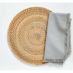 Artesia Round Natural Woven Rattan Placemat