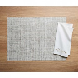 Chilewich Rectangular Crepe Neutral Easy-Clean Vinyl Placemat