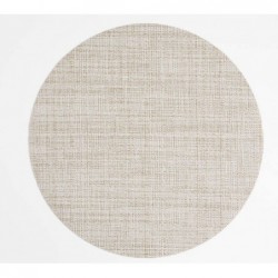 Chilewich Round Crepe Neutral Easy-Clean Vinyl Placemat