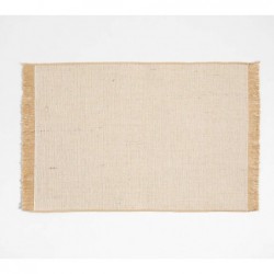 Jute and Organic Cotton Woven Placemat with Fringe Natural by Gaby Dalkin