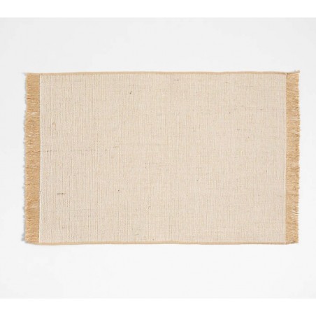 Jute and Organic Cotton Woven Placemat with Fringe Natural by Gaby Dalkin