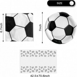 أدوات مائدة لحفلات كرة القدم، 16 طبقًا و16 منديلًا ومفرشًا للمائدة، لوازم تزيين أعياد الميلاد ذات الطابع الرياضي لكرة القدم