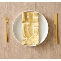 Organic Cotton Maze Block-Print Napkins (Set Of 4)