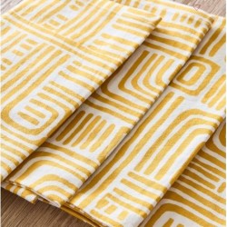 Organic Cotton Maze Block-Print Napkins (Set Of 4)