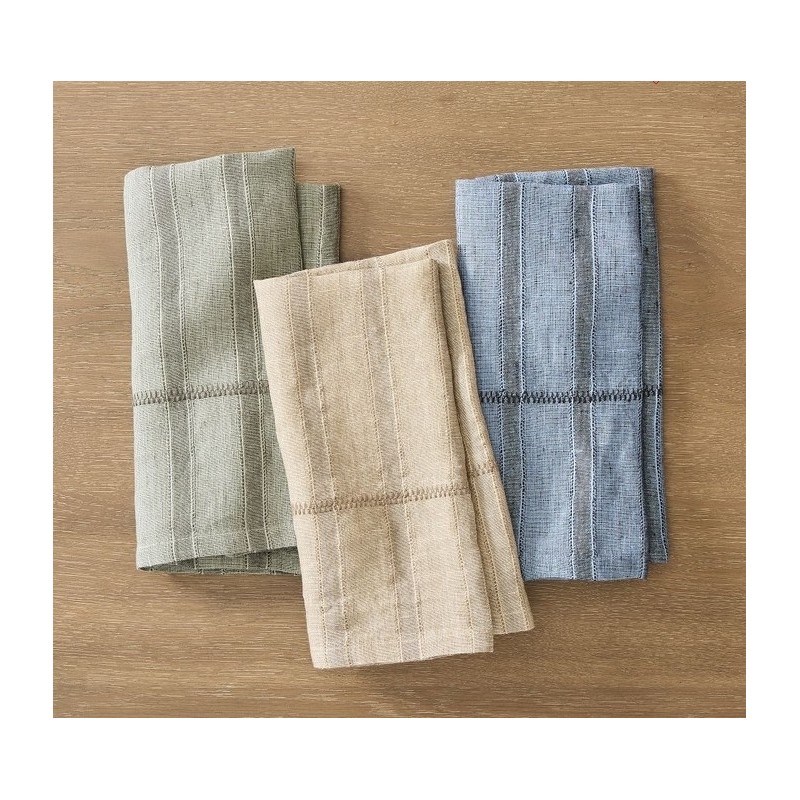 Hutton Linen Napkin Sets,Blue, Set of 4