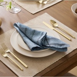 Hutton Linen Napkin Sets,Blue, Set of 4