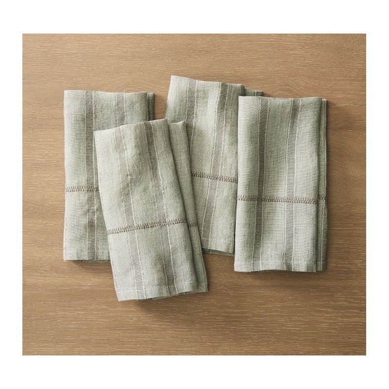 Hutton Linen Napkin Sets,Olive, Set of 4