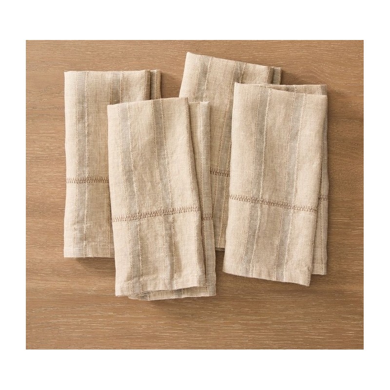 Hutton Linen Napkin Sets,Clay, Set of 4