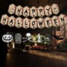 مجموعة أدوات المائدة لحفلة الهالوين من Emopeak - مجموعة أدوات المائدة Happy Halloween، 98 قطعة من أدوات المائدة الرهيبة لحفلة الهالوين، أطباق لافتات وأكواب ومناديل ومفارش طاولة لحفلة الهالوين في الخريف