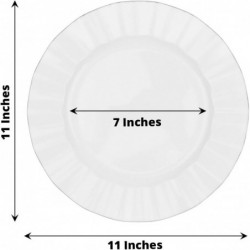مجموعة من 10 أطباق بلاستيكية دائرية بيضاء مقاس 11 بوصة من Efavormart، أدوات مائدة للاستخدام مرة واحدة مع حافة ذهبية مموجة لحفلات الزفاف وحفلات الاستقبال الخارجية والمآدب وتناول الطعام في العطلات