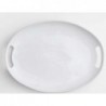 Marin White 18" Oval Stoneware Serving Platter with Handles