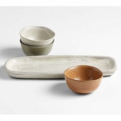 Carmel 3-Part Ceramic Dip Bowl & Tray by Gaby Dalkin