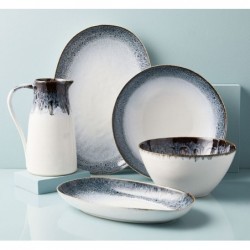 Reactive Glaze Serveware - Black/White