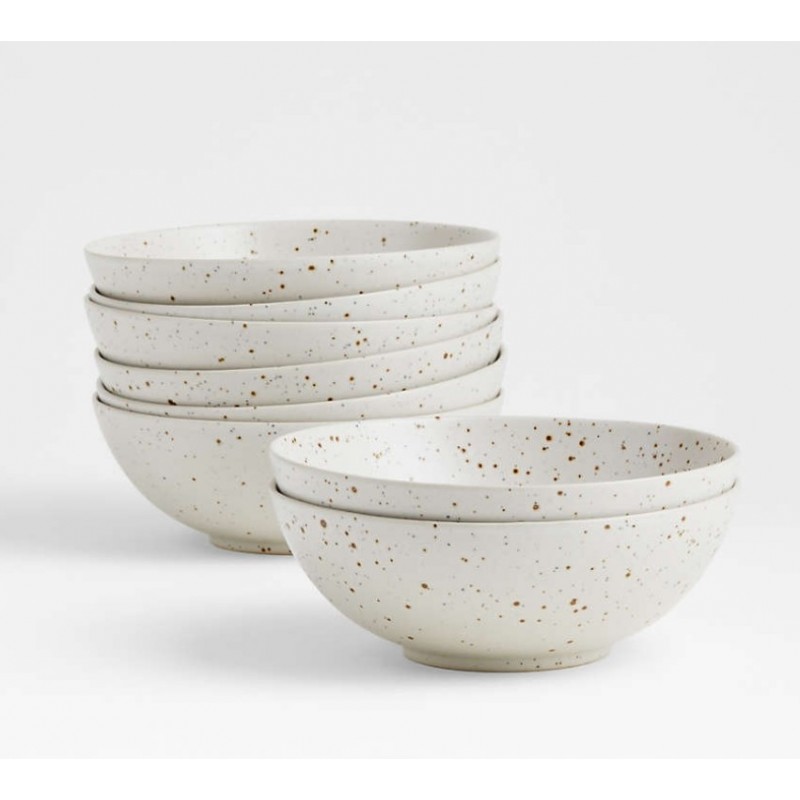 Craft 8" Speckled White Cereal Bowls, Set of 8