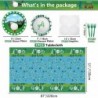 لوازم حفلات الجولف لـ 20 ضيفًا، مجموعة أدوات مائدة للاستعمال مرة واحدة تتضمن أطباق ورقية للجولف ومناديل كرات الجولف والشوك ومفرش طاولة لمحبي الجولف من الرجال وديكورات حفلات أعياد الميلاد وديكورات حفلات الجولف الرياضية