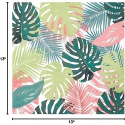 عبوة من 20 منديلًا ورقيًا من أوراق النخيل الاستوائية الباستيل | مناديل ورقية للاستخدام مرة واحدة، أدوات مائدة لتناول الطعام في الأماكن المغلقة أو المفتوحة، أعياد الميلاد، حفلات الحديقة، الصيف، حفلات الشواء، النزهات، رحلات السفاري، هاواي، الديكوباج