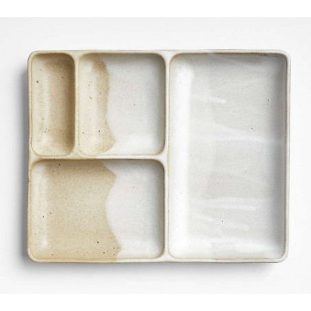 Kaito Rectangle Stoneware Bento Plate