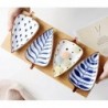 4pcs Painted Leaf-Shaped Ceramic Snack Dish, Glazed Serving Plate