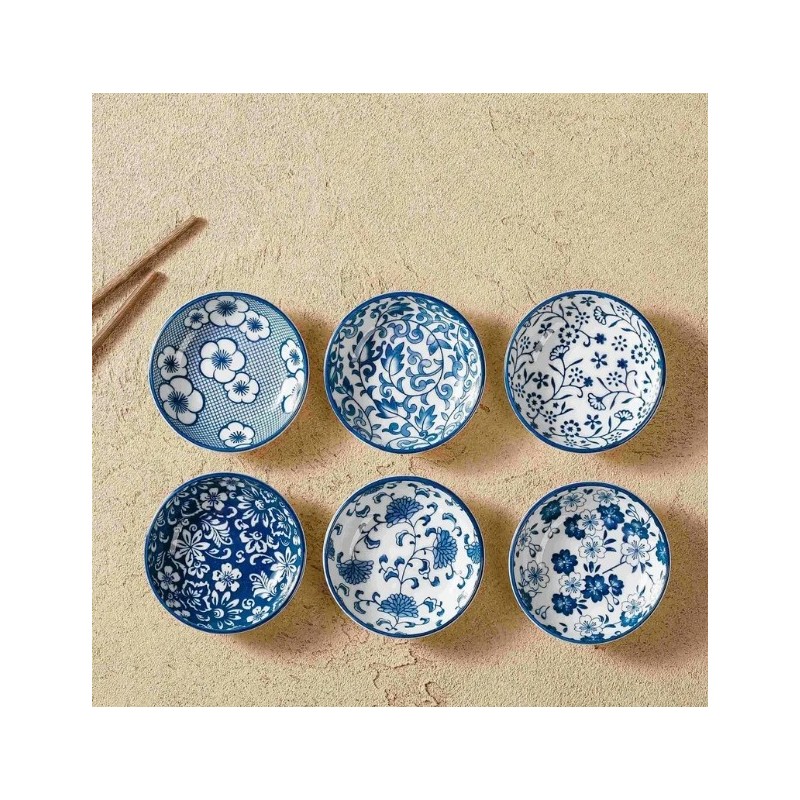 6pcs Ceramic Dipping Sauce Bowls Set - Small Condiment Dishes