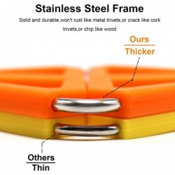مجموعة من 5 قطع من حاملات الأواني الساخنة القابلة للتمدد من السيليكون مع إطار من الفولاذ المقاوم للصدأ للمطبخ المنزلي، وسادات ساخنة معزولة ومقاومة للحرارة، ومفارش أطباق المائدة، ومفارش الأطباق الساخنة والأوعية
