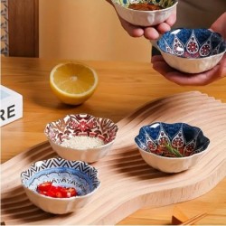 Bohemian Ceramic Dipping Bowls Set of 4 -Seasoning Dishes