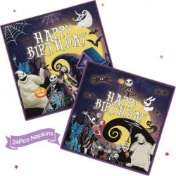 184 قطعة من ديكورات أعياد الميلاد من فيلم Nightmare Before Christmas لوازم حفلات Nightmare Before Christmas لافتة عيد ميلاد الهالوين ديكورات جاك سكيلينجتون أدوات مائدة لديكور حفلات عيد الميلاد والهالوين