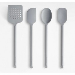 Crate & Barrel Grey Silicone Utensil, Set of 4