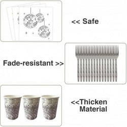 120 قطعة من أطباق الديسكو ومناديل الحفلات، أطباق الديسكو التي تستخدم لمرة واحدة، أدوات المائدة، الشوك، السكاكين، الملاعق، أطباق العشاء لتزيين الحفلات، الزفاف، أعياد الميلاد، النزهات، لم الشمل، GHDSJK01، فضي