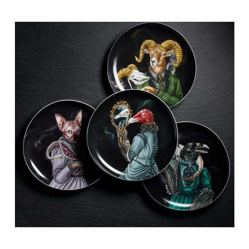 Dapper Animal Halloween Salad Plates