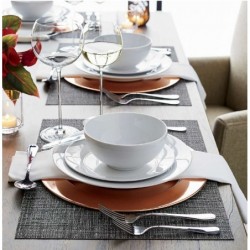 Rectangular Crepe Grey Easy-Clean Vinyl Placemat