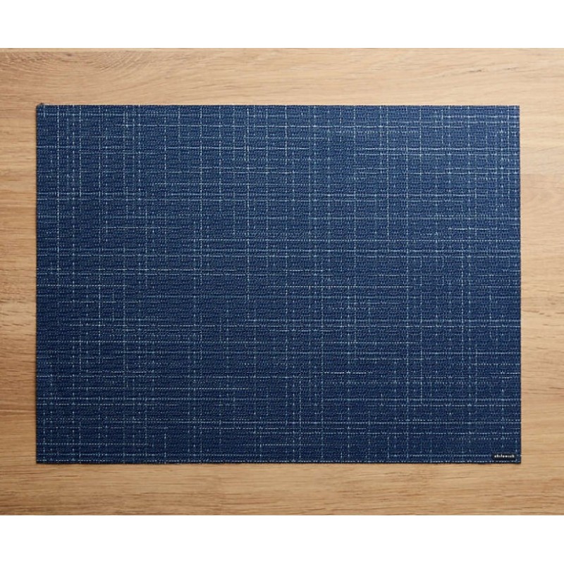 Rectangular Charm Navy Blue Easy-Clean Vinyl Placemat