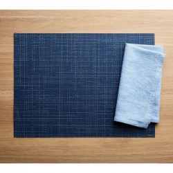 Rectangular Charm Navy Blue Easy-Clean Vinyl Placemat