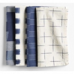 Ikat Indigo Organic Cotton Dinner Napkins, Set of 4