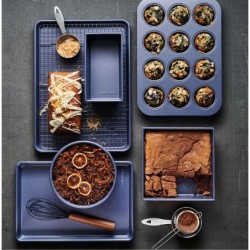 Crate & Barrel Slate Blue Bakeware 6-Piece Set