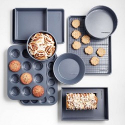 Crate & Barrel Slate Blue Bakeware 6-Piece Set