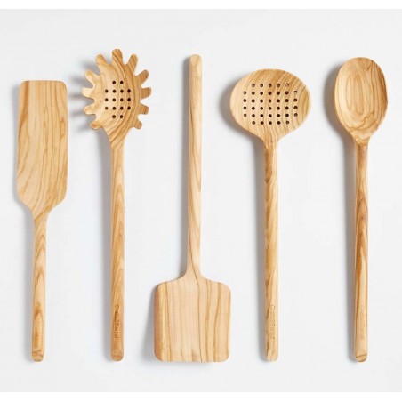 5pc Crate & Barrel Olivewood Utensils