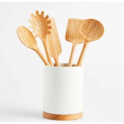 5pc Crate & Barrel Olivewood Utensils