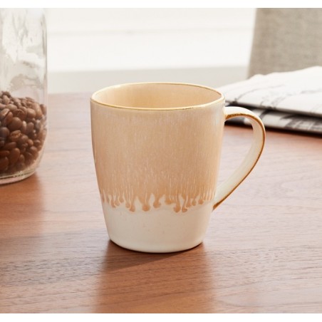 Warm Reactive Glaze Metallic Gold Rim Mug - Blush