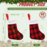 جوارب عيد الميلاد الصغيرة من BBTO Plush Cuff مقاس 7 بوصات من Buffalo Plaid المعلقة وحامل الحلوى وأدوات المائدة