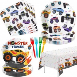 لوازم حفلات أعياد الميلاد على شكل شاحنة من Monster Truck، أدوات مائدة وزينة حفلات Monster Theme Jam، طبق، منديل، مفرش طاولة، شوكة، أطباق ومناديل مزينة بأعياد الميلاد على شكل شاحنة من Monster Truck | تكفي 24 ساعة