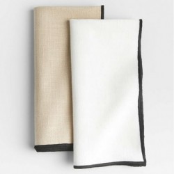 Merrow Stitch Crisp White Organic Cotton Napkin, Set of 4