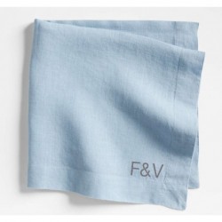 Marin Light Blue European Flax ®-Certified Linen Napkins,Set of 4