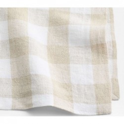 Marlin White and Natural Buffalo Check Linen Napkins