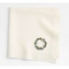 Marin Alba Ivory Embroidered Wreath Linen Dinner Napkin