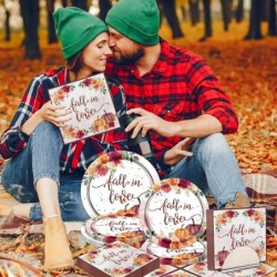 مجموعة أطباق ومناديل Fall In Love مكونة من 60 قطعة ديكورات حفلات الزفاف في الخريف ديكورات حفلات الزفاف في الخريف أدوات مائدة الخريف ديكور حفلات الزفاف على شكل يقطين